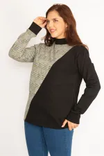 Women's Gray Plaid Sweatshirt 65N34755