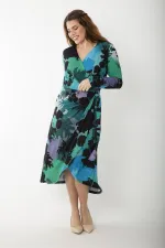 WOMEN'S GREEN SIDE TIE WRAPPED DRESS 26A37260