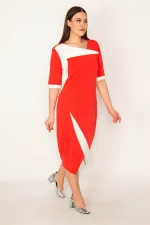 KADIN RENK KOMBİNLİ ELBİSE