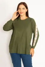 Kadın Bordo Dantel Detaylı Bluz 65N34646