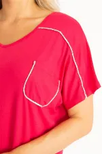 Kadın Fujya Omuz Ve Cebi Sim Detaylı Bluz 65N34526