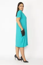 Kadın Bordo Cebi Payet Detaylı Viskon Elbise 65N28931