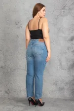 Kadın Mavi  Cep Kot Pantolon