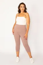 Kadın Bebe Mavisi Pamuklu Kumaş Tayt Kapri  65N34124