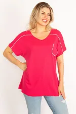 Kadın Fujya Omuz Ve Cebi Sim Detaylı Bluz 65N34526