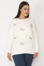 Kadın Kemik Taş Ve Baskı Detaylı Tunik 65N35384