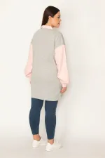 WOMEN'S GRAY POLO COLLAR SWEATSHIRT