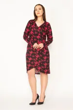 WOMEN'S BLACK SKIRT WRAPPED DRESS