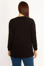 Kadın Bordo Dantel Detaylı Bluz 65N34646