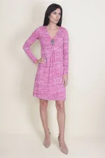 ROBE ROSE DOUBLÉE DE PERLES POUR FEMME