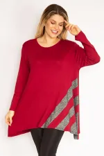 Kadın Bordo Sim Detaylı Tunik 65N35186