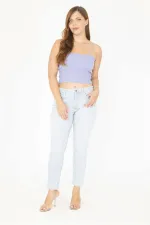 Kadın Büyük Beden Mavi 5 Cepli Kot Pantolon 65N36977