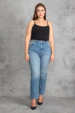 Kadın Mavi  Cep Kot Pantolon