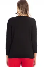 Kadın Siyah V Yakalı Bluz 65N15829