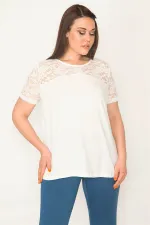 KADIN KEMİK ROBA DANTELLİ BLUZ