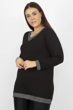 Kadın Siyah Sim Detaylı Bluz 65N19613