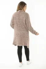 Kadın Büyük Beden Renkli Triko Kalın Hırka 65N37135