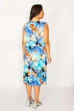 Kadın Renkli Anvelop Yakalı Renkli Elbise 65N34022