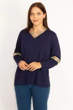 Kadın Haki Dantel Detaylı Bluz 65N34647