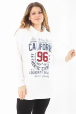 Kadın Büyük Beden Kemik İçi Şardonlu Üç İplik Kapşonlu Sweatshirt 65N37294