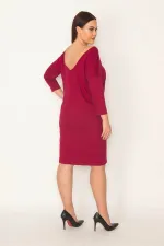 KADIN FUJYA SIRTI V KAPRİ KOLLU ELBİSE