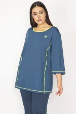 KADIN PETROL BİYE DETAYLI SPOR TUNİK