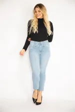 Kadın Mavi Kup Detaylı Kot Pantolon 65N35142