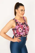 Kadın Fujya Tül Detaylı Crop Bistüer 65N33325