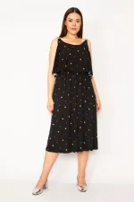 Kadın Kemik Göğüs Volanlı Askılı Elbise 65N33212