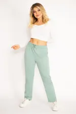 Kadın Yeşil Bel Lastikli Eşofman Alt 65N34883