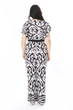 Kadın Büyük Beden Renkli Anvelop Yakalı Tulum 65N37953