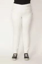 PANTALON Legging en jean pour femme avec poches décoratives et coutures contrastées