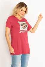 Kadın Gül Kurusu Dijital Baskılı Bluz 65N34685