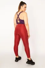 Kadın Mürdüm Sırt Detaylı Crop Bistüer 65N33327