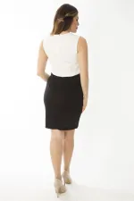 KADIN SİYAH TAŞ DETAYLI ELBİSE