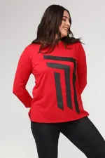 KADIN BORDO ÖNÜ DERİ DETAYLI BİSİKLET YAKA BLUZ