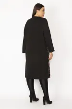 Kadın Gri Ekose Desenli Ön Boy Düğme Ve Cepli Kap 65N28487