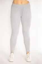 Kadın Gri Paça Fermuar Ve Taş Detaylı Tayt Pantolon 65N34882