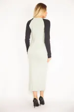 Kadın Yeşil Kol Detaylı Uzun Elbise 85N7277