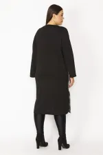 Kadın Gri Ekose Desenli Ön Boy Düğme Ve Cepli Kap 65N28487