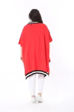 Kadın Büyük Beden Fujya V Yakalı Triko Panço 65N38571