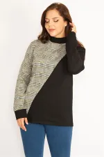 Women's Gray Plaid Sweatshirt 65N34755