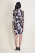 ANVELOP YAKALI ÖN DETAYLI ELBİSE