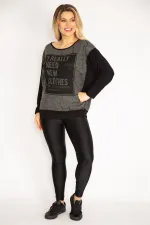 Kadın Siyah Baskı Detaylı İki Renkli Tunik 65N35209