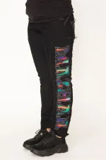 Kadın Siyah Aplikeli Kot Pantolon 65N31600