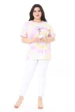 Kadın Büyük Beden Gül Kurusu Bisiklet Yakalı Kısa Kollu Bluz 65N38006