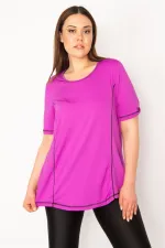 KADIN EFLATUN YAKA BİYELİ SPOR BLUZ