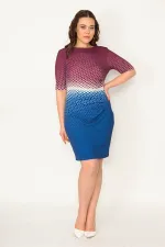 Kadın Renkli Bel Detaylı Renk Kombinli Elbise