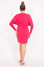 Kadın Fujya Bel Ve Yaka Detaylı Elbise 65N35522