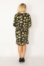 Kadın Siyah Yanları Lastik Büzgü Detaylı Astarlı Tül Elbise 65N34299